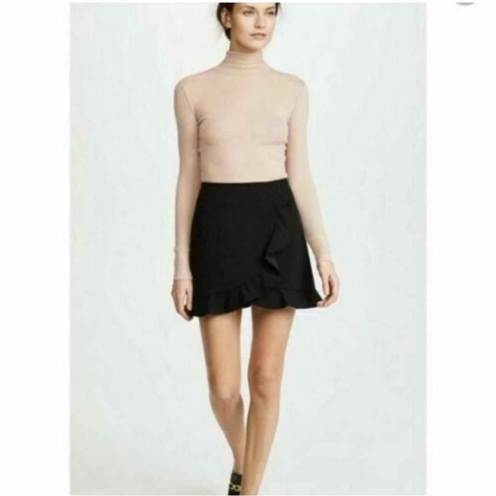 Black Ruffle Alice + Olivia Skirt